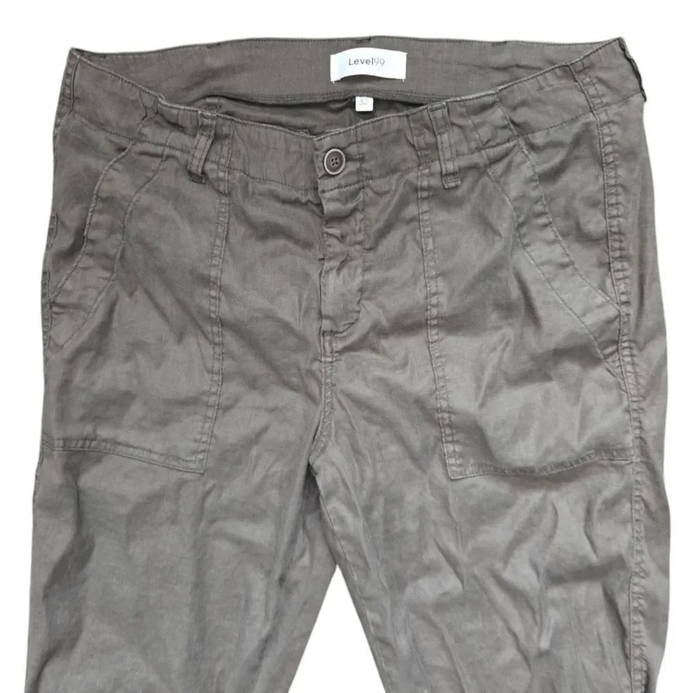 Level 99 Women's Izzy Patch Pocket Cuff Pants - 32